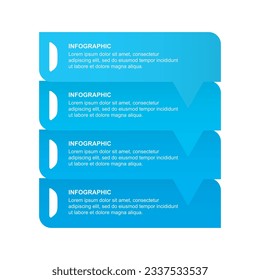 Banner Infographic four steps design blue template number and circle for used presentation, teach, banner, flowchart, work, office, education, school, lecture