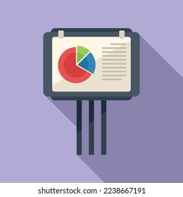 Banner information icon flat vector. Paper chart. File market