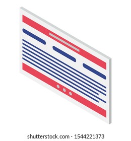 Banner information icon. Isometric of banner information vector icon for web design isolated on white background