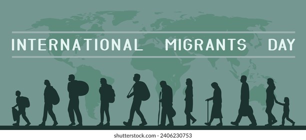 Banner for International Day of Migrants with going people