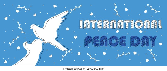 Banner for International Day of Peace with dove 