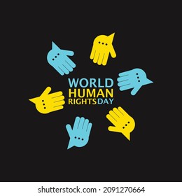 banner international human rights day on black background