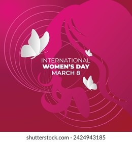 Banner for the International Women's Day. Flyer for March 8 with the decor of flowers.
Invitations with the number 8 in the style of cut paper with a pattern of spring plants,
leaves and flowers isola