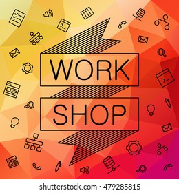 Banner invitation for hackathon, workshop. Vector banner of coding Hackathon. Vector ads banner for invitation on workshop. Vector ads banner for invitation on Hackathon. Workshop banner of coding