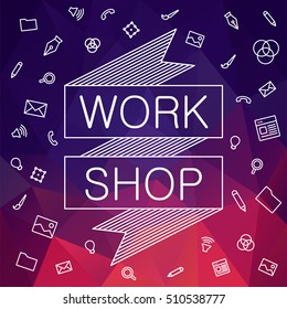 Banner invitation for hackathon, workshop. Vector banner of coding Hackathon. Vector ads banner for invitation on workshop.