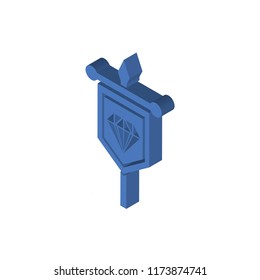 Banner isometric left top view 3D icon