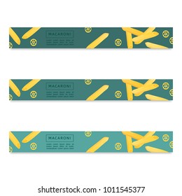 Banner with Italian pasta. Traditional italian cuisine. Macaroni for restaurant. Nice and simple food.