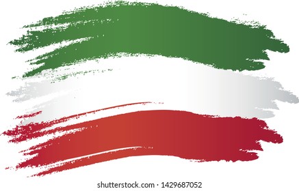 Banner of Italy. Italian Flag Illustration isolated on white background. Brush Strokes. Vector Graphic.