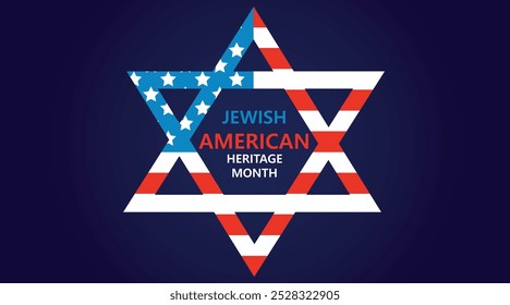 Banner for Jewish American Heritage Month with David star in col