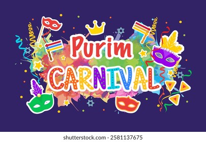 Banner for Jewish holiday Purim Carnival