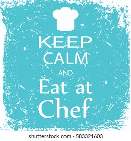 banner keep calm and eat at chef