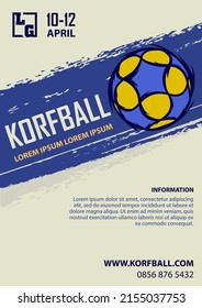 Banner for korfball competition or event. Sports background Korfball. Vector illustration.