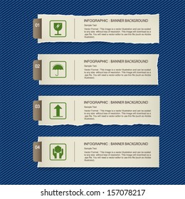 Banner label background on blue jeans texture background - Vector illustration