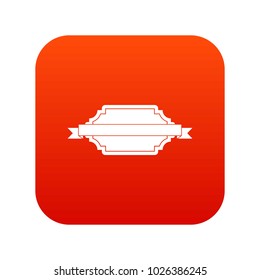 Banner or label icon digital red for any design isolated on white vector illustration