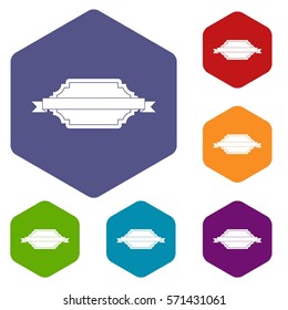 Banner or label icons set rhombus in different colors isolated on white background