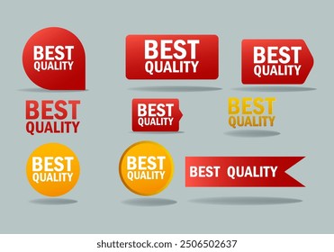 Banner, label. paper tag best quality icon vector design. Best choice product promotion badge. Isolated on white background.