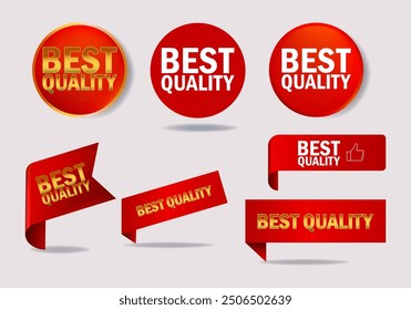 Banner, label. paper tag best quality icon vector design. Best choice product promotion badge. Isolated on white background.