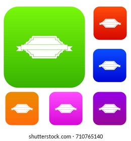 Banner or label set icon in different colors isolated vector illustration. Premium collection
