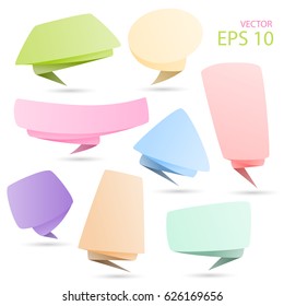 Banner label sticker design set colorful isolated on white background
