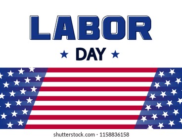 Banner for Labor Day, USA flag. Vector illustration