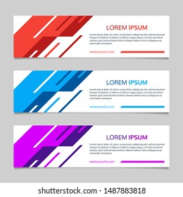 Banner layout with abstract geometric design. Template for web, website, header or footer, sale or presentation cards. Vector illustration.