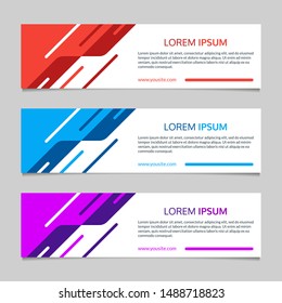 Banner layout with abstract geometric design. Template for web, website, header or footer, sale or presentation cards. Vector illustration.