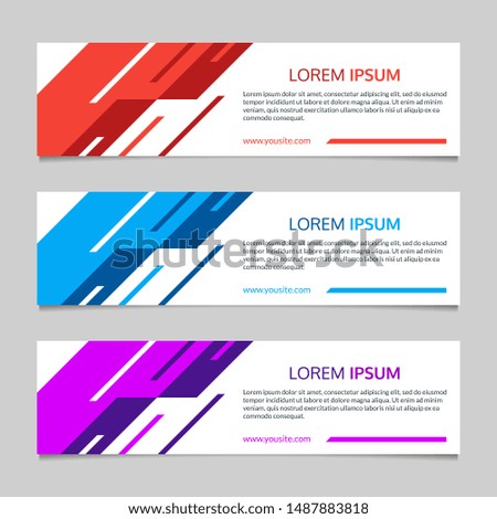 Banner layout with abstract geometric design. Template for web, website, header or footer, sale or presentation cards. Vector illustration.