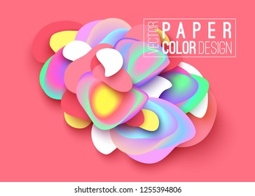 Banner layout design. paper cut style. vector illustration