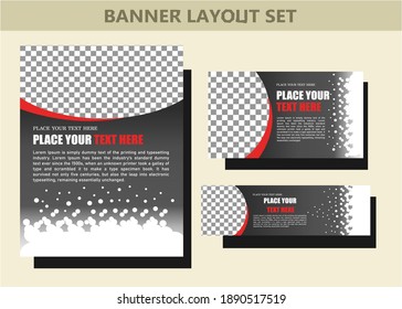 Banner layout templates which contains 3 sizes in one set