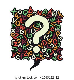 Banner learning foreign languages wiht a colorful square speech bubble. Clipping paths included.