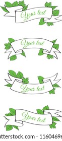 banner with leaves of trees and text