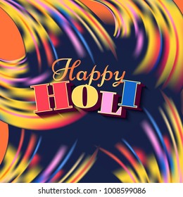 Banner and lettering Happy Holi beautiful indian festival.Colorful brushstroke oil or acrylic paint background.Vector design