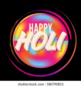 Banner and lettering Happy Holi beautiful indian festival colorful background design vector