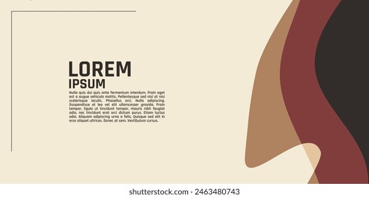 is a banner with a light brown background and a dark brown wave pattern on the side.