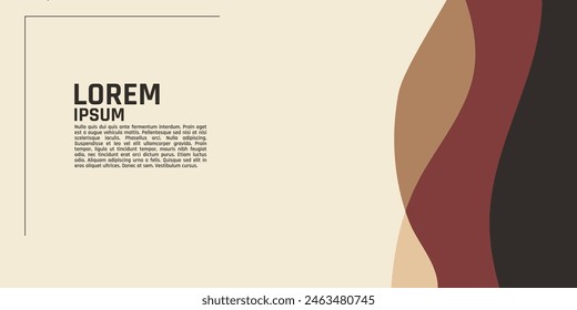 is a banner with a light brown background and a dark brown wave pattern on the side.