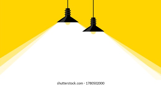 Banner Light. Lamps light flat style. Vector illustration
