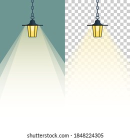 Banner with light. Vertical banner soft light. Abstract lamp. Retro lamp. Street lamp. Banner for advertising. Vector illustration