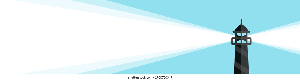 Banner lighthouse. Advertising banner background. Vector illustration