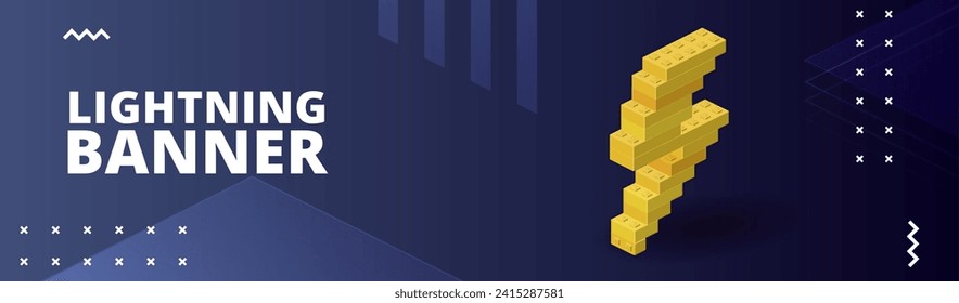 Banner with lightning for print and design. Vector illustration.