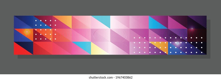 Banner with lights, dots, gradient fill and triangular pattern in the background