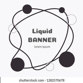 Banner line style liquid abstract geometric shape modern gradient style for banner, logo, presentation, flyer, poster, web, print, social post. Minimal futuristic fluid background. Vector 10 eps