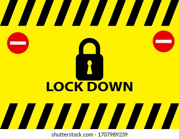 banner with lockdown concept. covid-19 virus prevention campaign