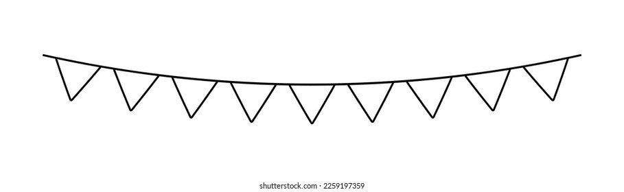 Banner made of flags in linear style. Party flags icon. Vector. Line style.