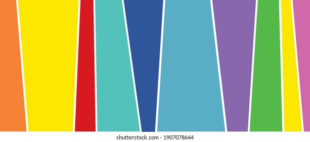 Banner made of multicolored stripes in bright colors, bright colors, popart, pop art, vector, isolated 