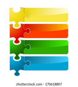 Banner made from puzzle pieces concept.