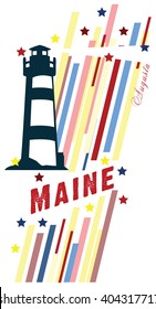 Banner Maine for the presentation of the US state. Vector illustration.