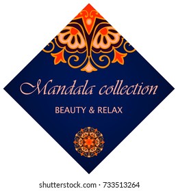 Banner with a mandala, Decor for your design, round pattern with lots of details. Oriental style, floral pattern. Circle lace ornament. traditional ornament. Fashionable design for decoration