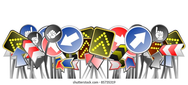 Banner with many signs