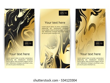 Banner marble pattern gold