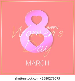 Banner March 8. Happy Women's Day. Vector illustration.